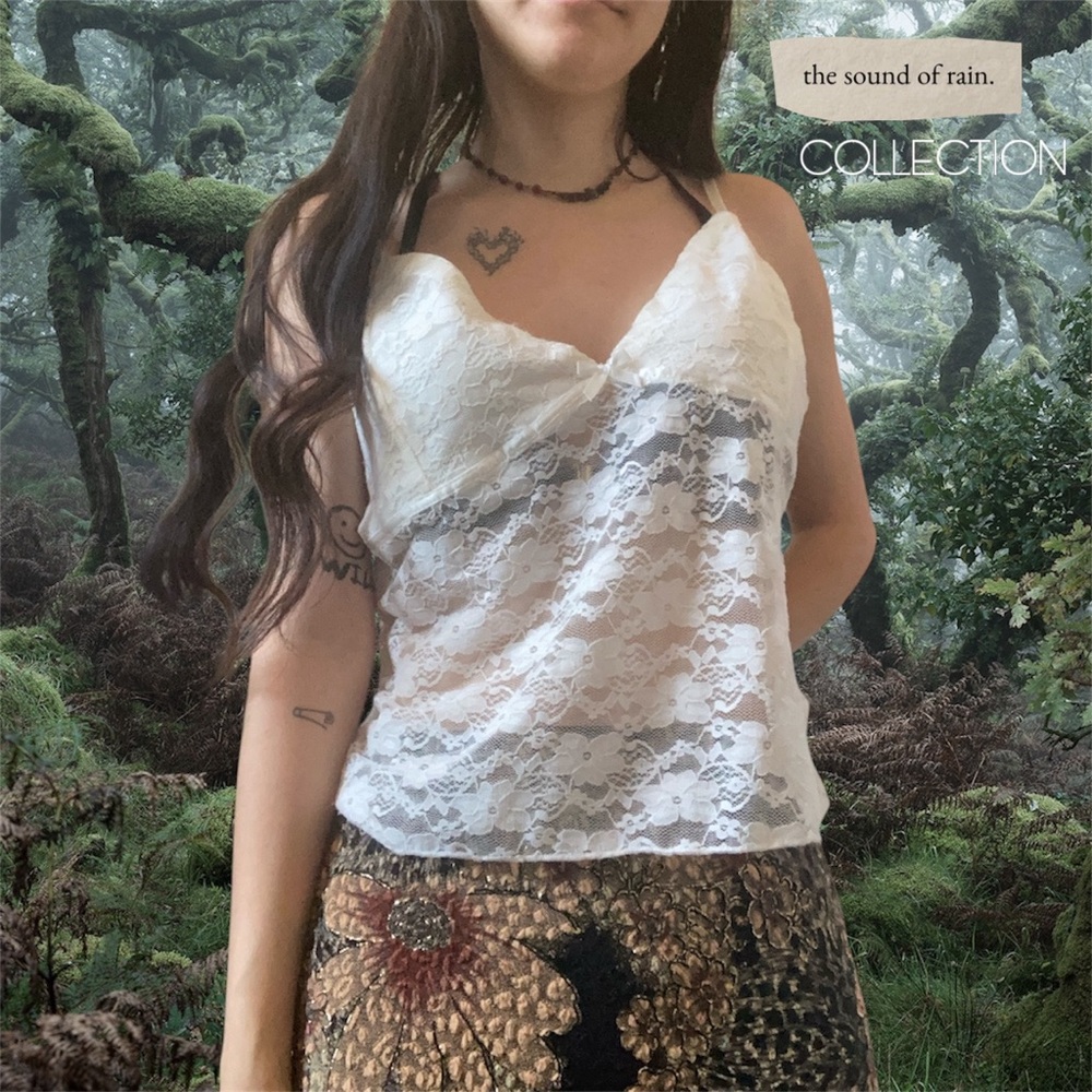Fairycore Edikted Eira Sheer Lace Tank Top in White